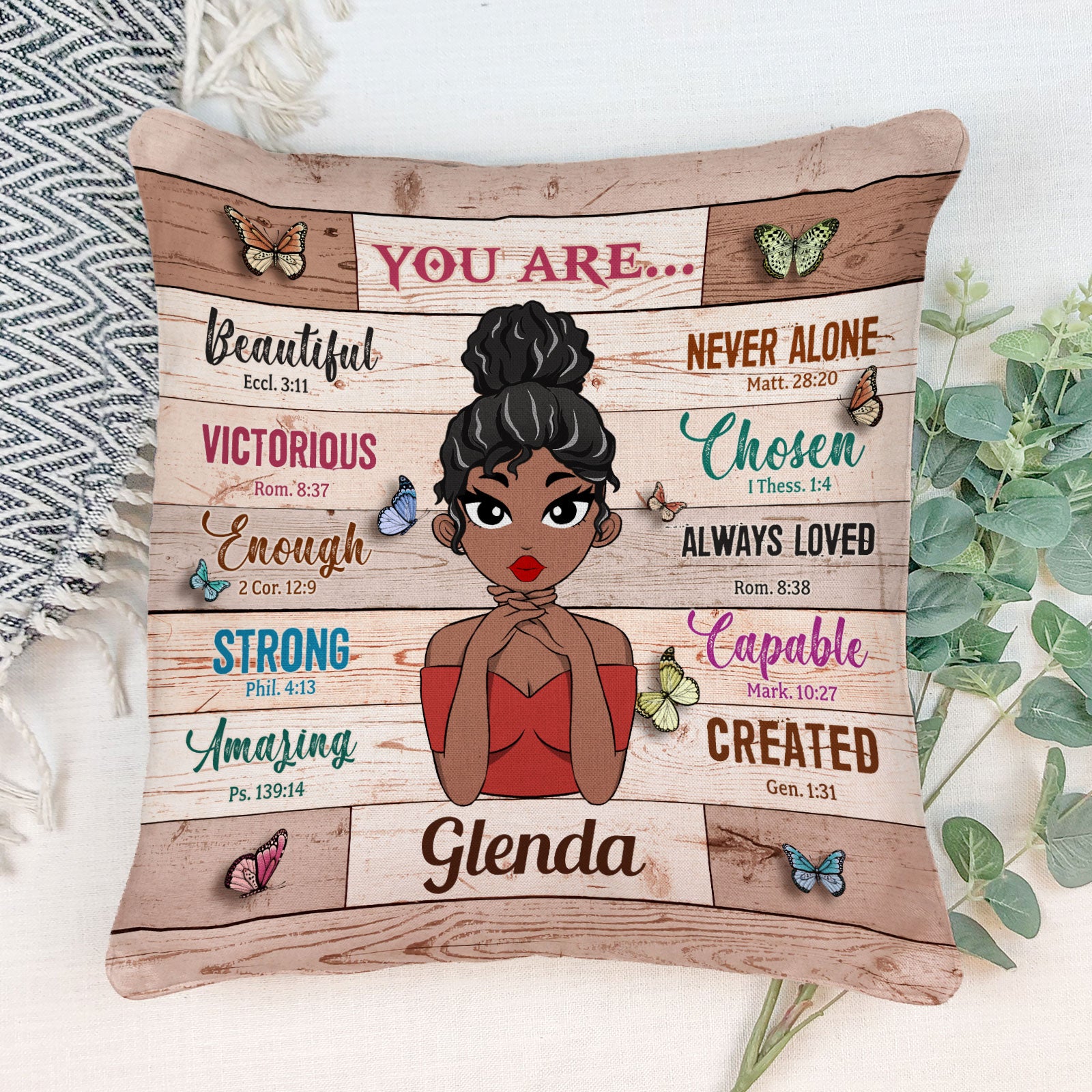 You Are Amazing – Personalized Pillow – Birthday Gift For Girl, Black Girl, Black Woman, Christian