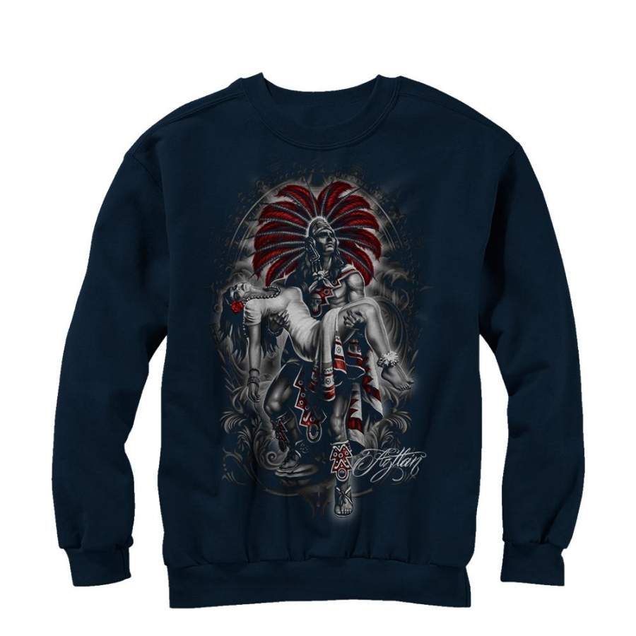 Aztlan Men’s Moctezuma  Sweatshirt Navy Blue