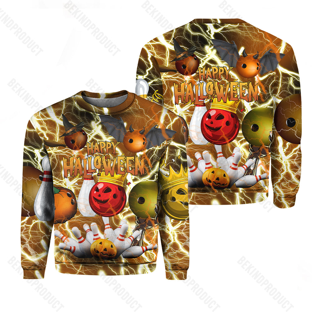 Halloween Bowling Party Crewneck Sweatshirt All Over Print Sweatshirt For Women Sweatshirt For Men Swn1050