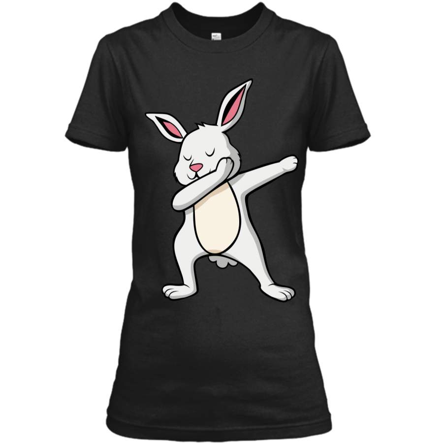 Dabbing Easter Bunny Shirts For Boys and Girls White Rabbit Ladies Custom