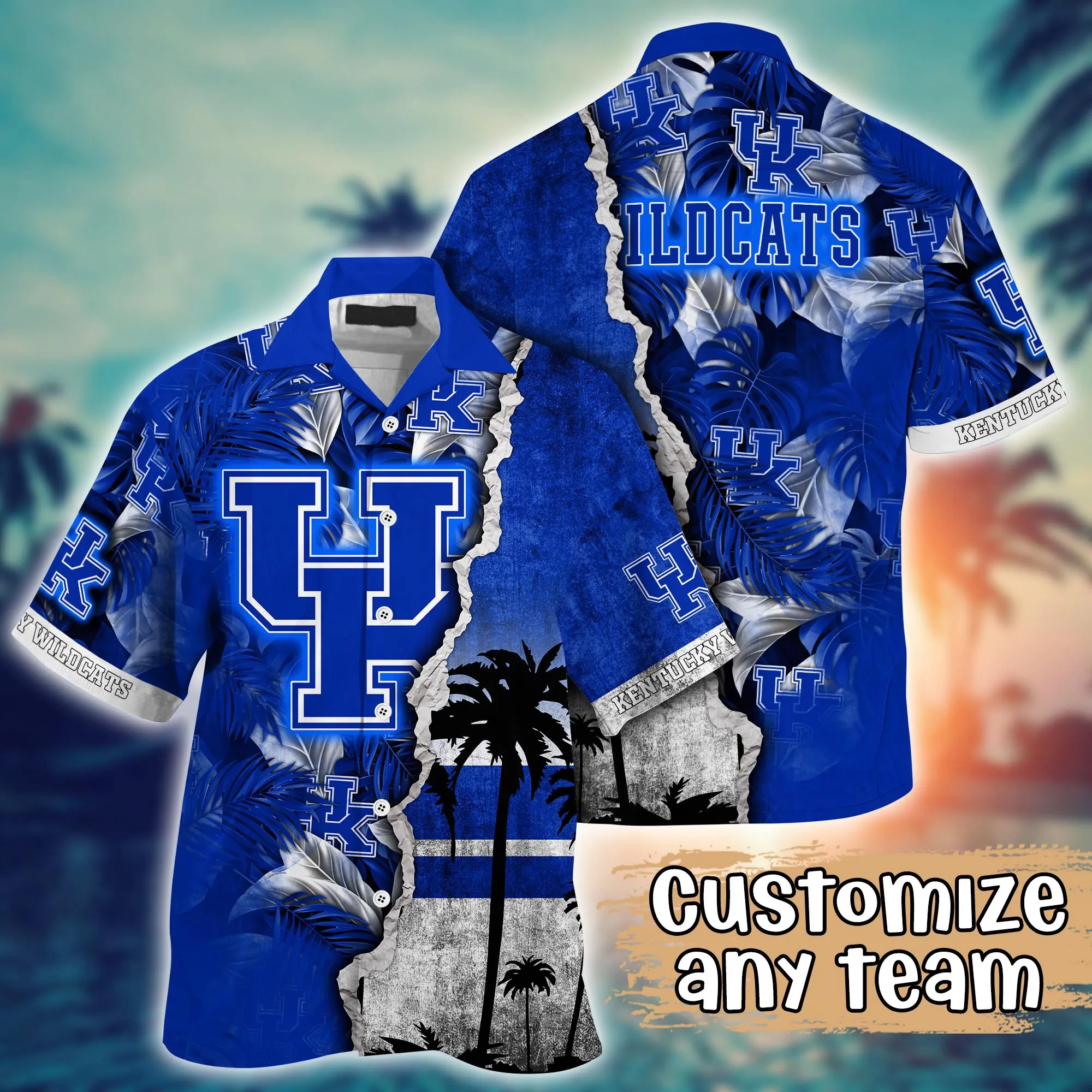 Kentucky Wildcats NCAA Hawaiian Shirt Custom Sunshine Aloha Shirt