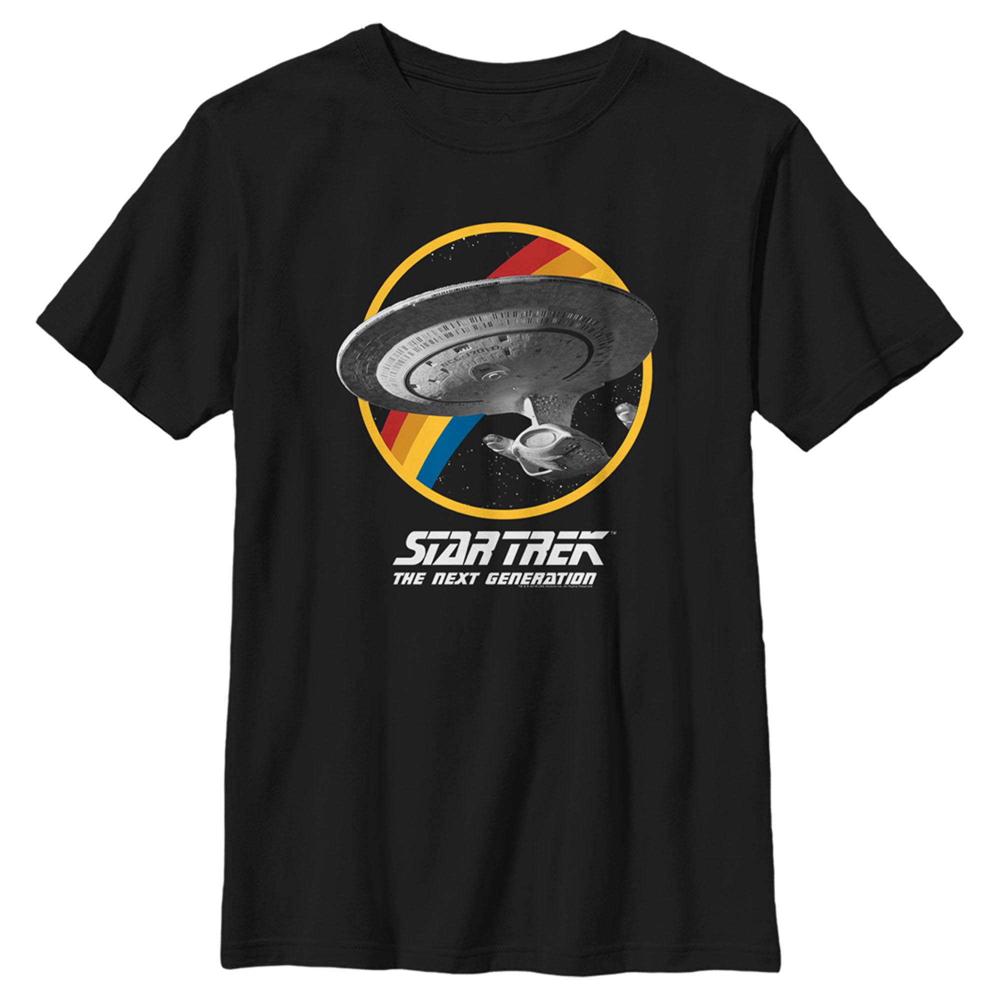 Boy’S Star Trek: The Next Generation Rainbow Uss Enterprise Circle Galaxy Stars T-Shirt