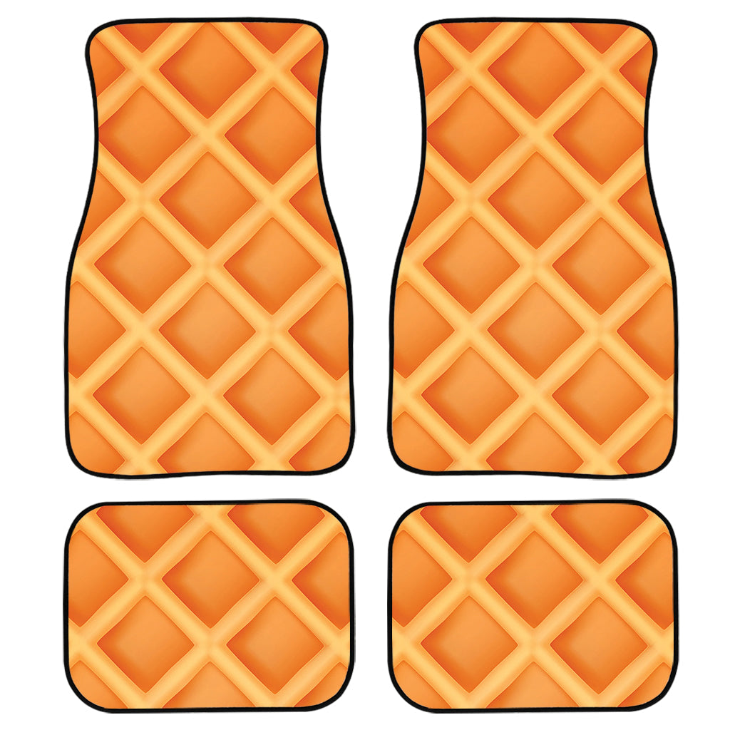 Waffle Texture Print Front And Back Car Floor Mats, Front Car Mat