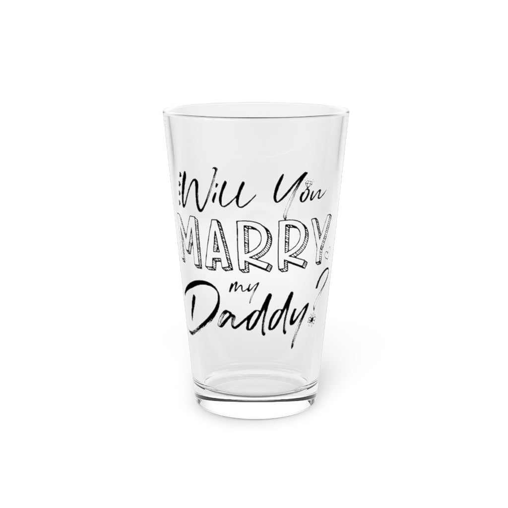 Beer Glass Pint 16Oz Will You Marry My Daddy Bodysuit Baby Wedding Outfit | Bridal Party Shirt |