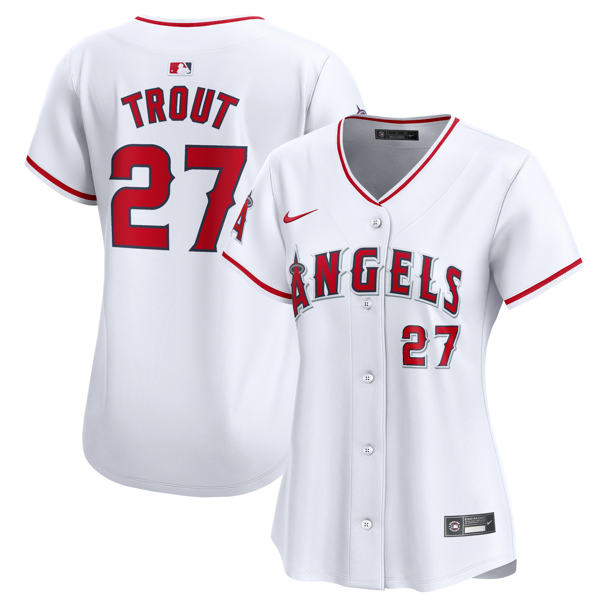 Mike Trout Los Angeles Angels Women's Home Limited Player Jersey – White