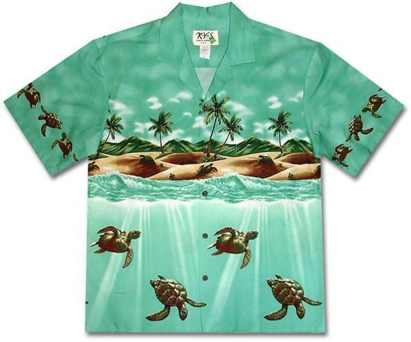 Turtle Attack Green Hawaiian Shirt