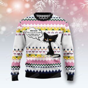 Black Cat Piss Me Off Ugly Christmas Sweater, All Over Print Sweatshirt