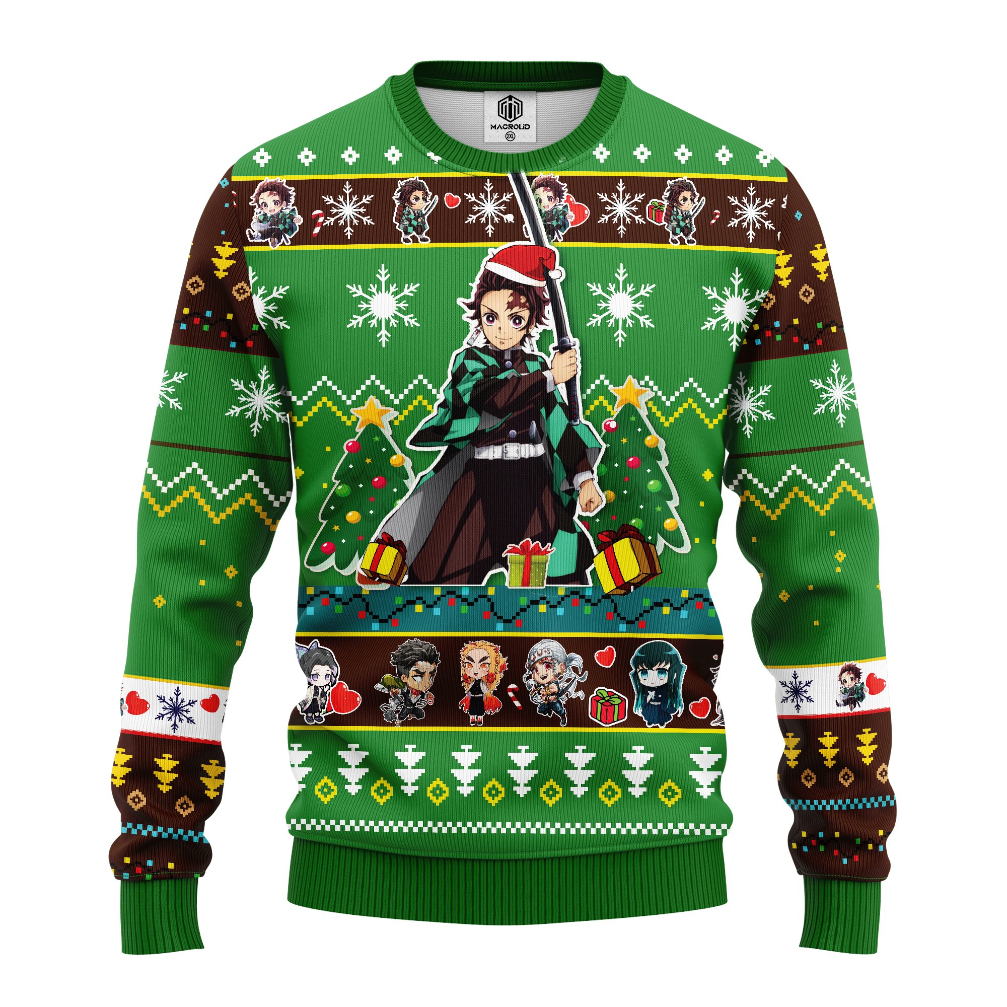 Tanjiro Kamado demon slayer anime ugly christmas sweater green 1- Amazing Gift idea – thanksgiving gift