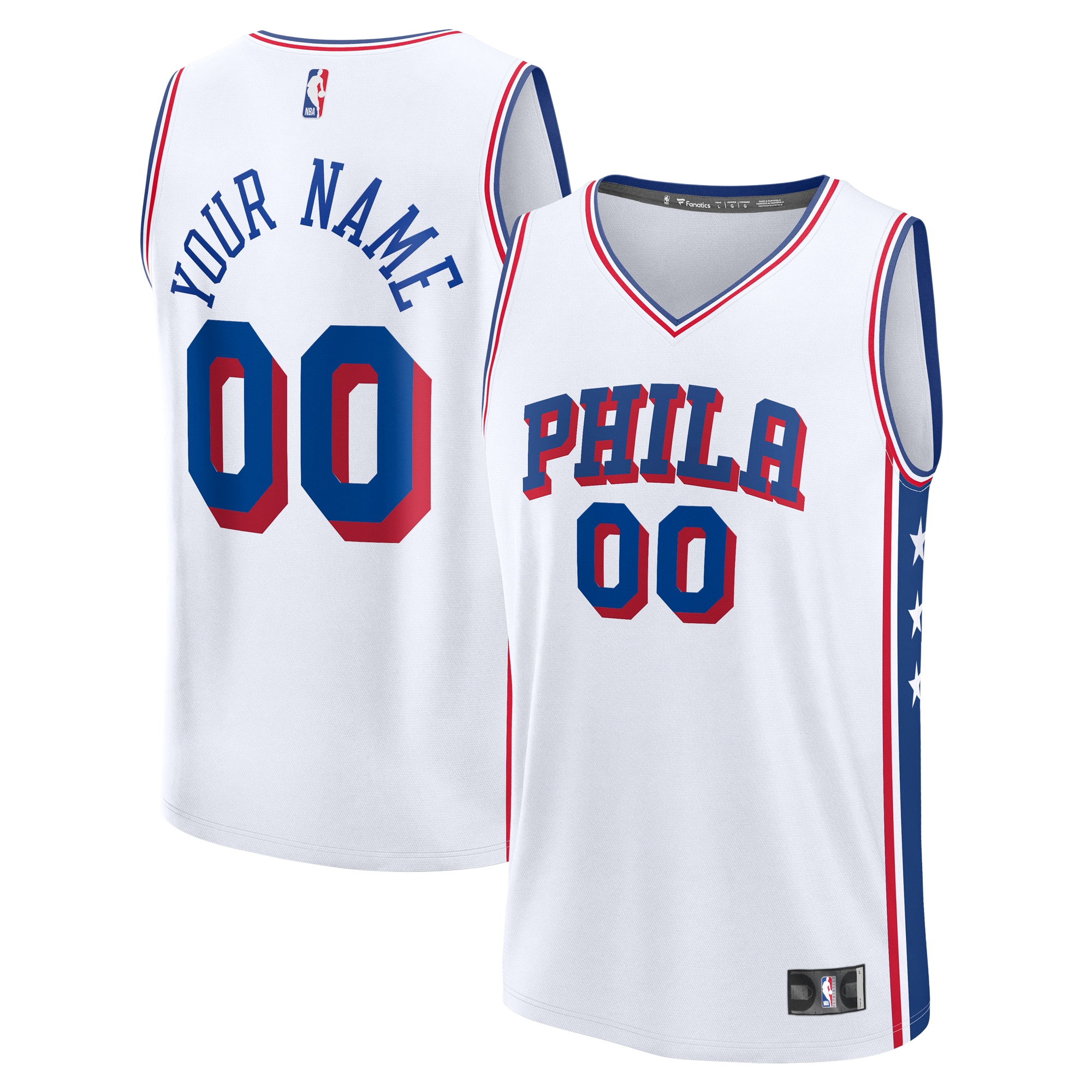 Philadelphia 76ers Branded Youth Custom Fast Break Jersey – White – Association Edition