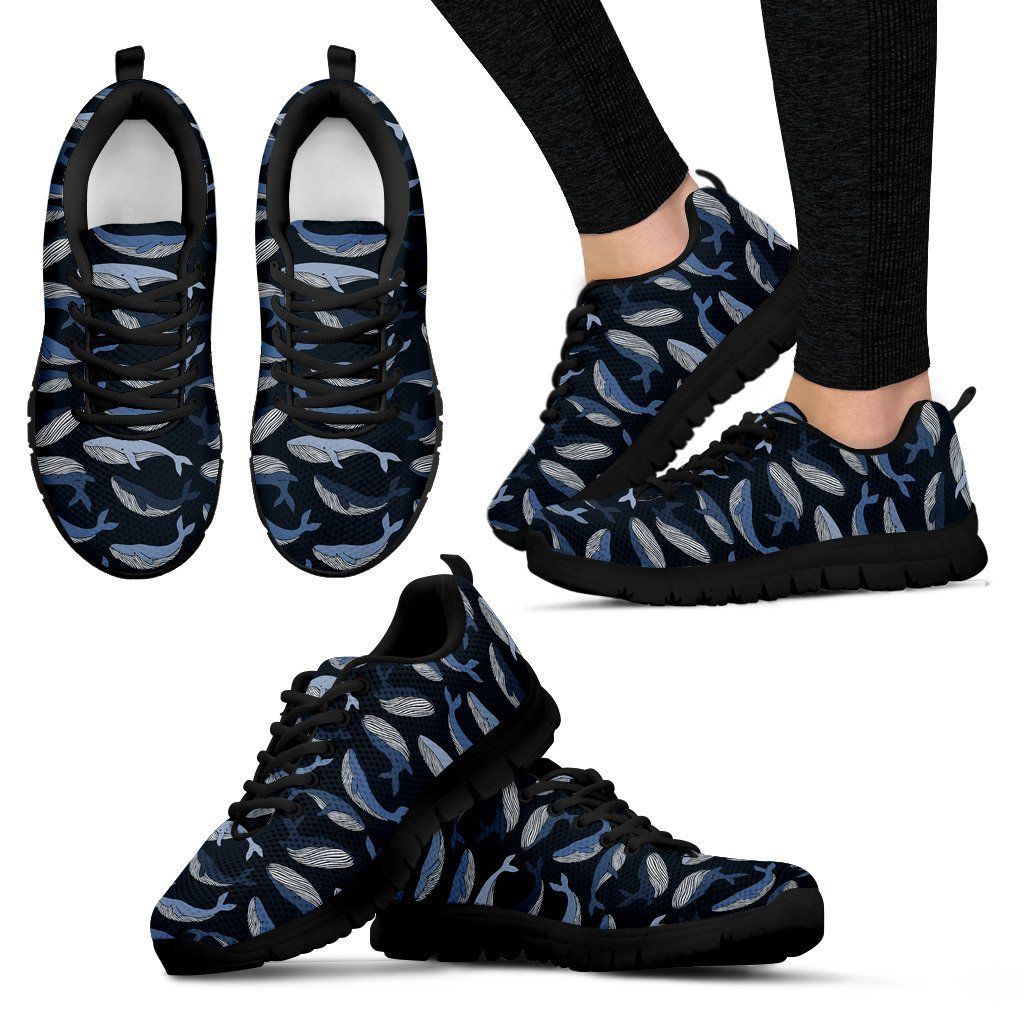 Humpback Whale Pattern Print Sneakers Shoes