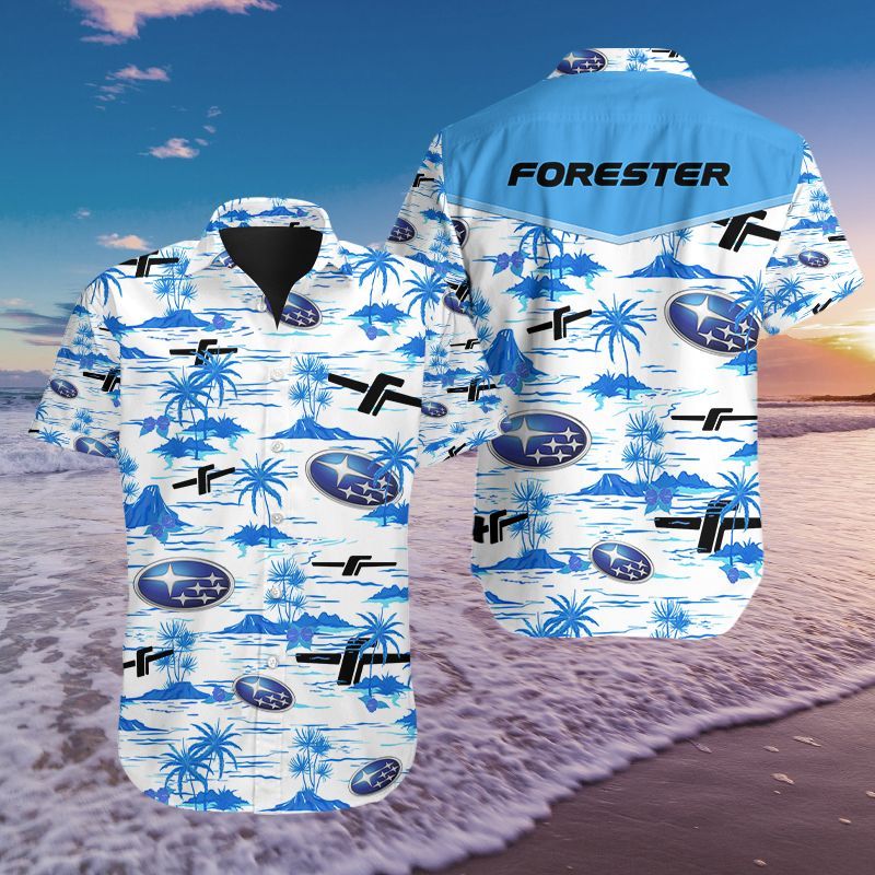 3D All Over Printed Subaru Forester NQP-HT HAWAIIAN Shirts Ver 1 (Blue)