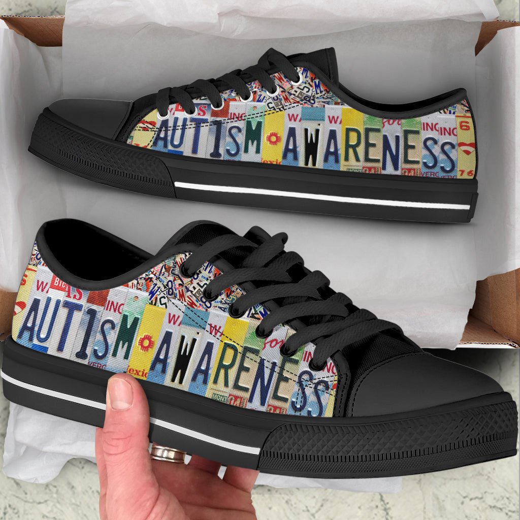 Autism Awareness Version 2 License Plates Low Top Shoes