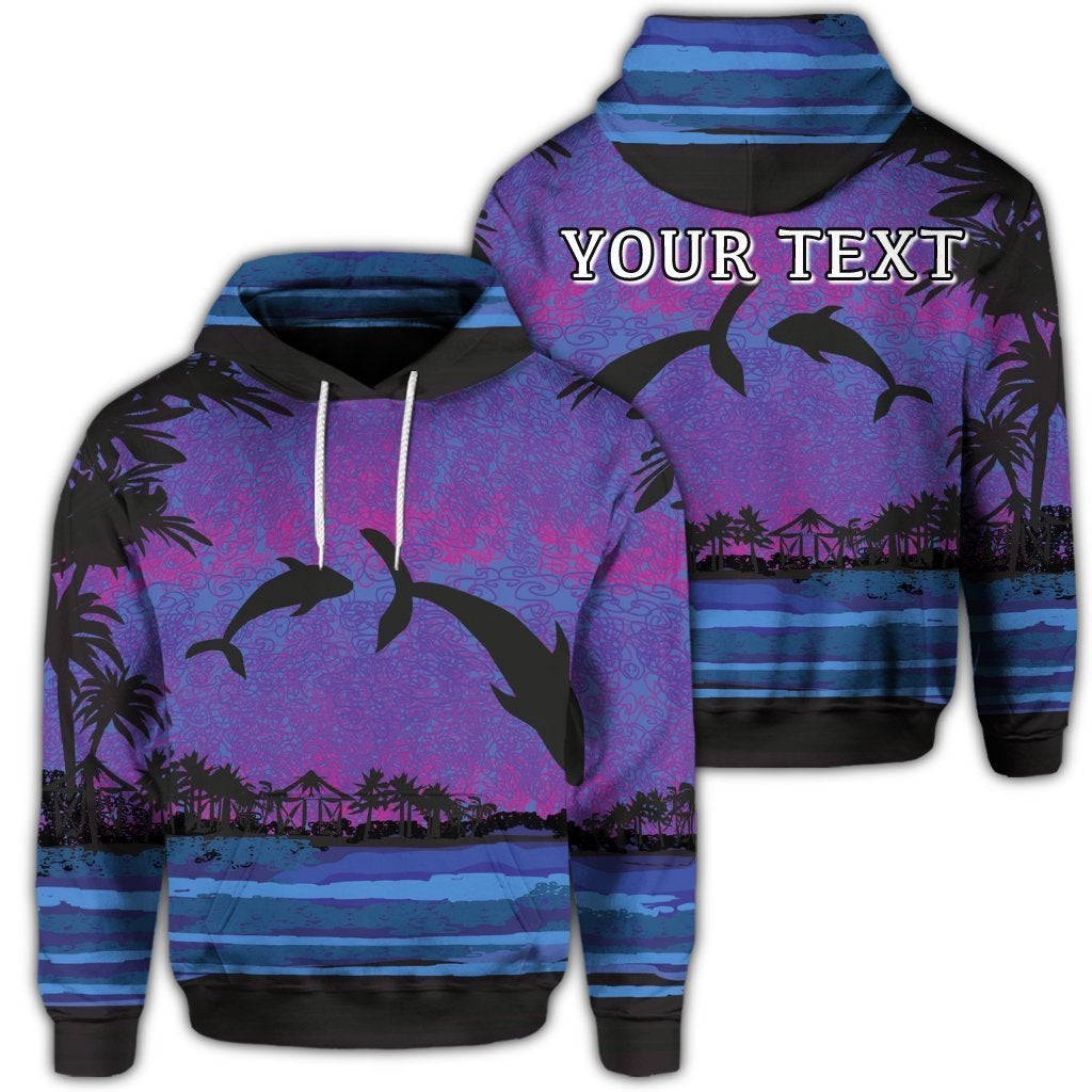 (Personalised) Hawaiian Dolphin In Night Polynesian Hoodie – Ah