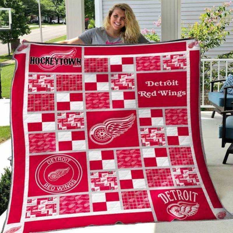 Detroit Red Wings Quilt Blanket 01