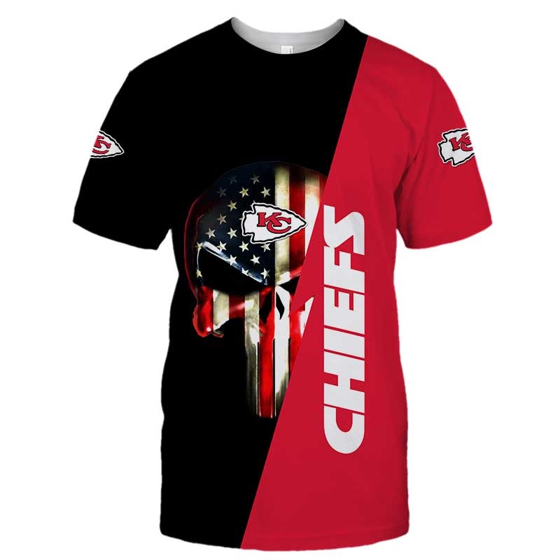 Men’S Kansas City Chiefs T Shirt Flag Usa