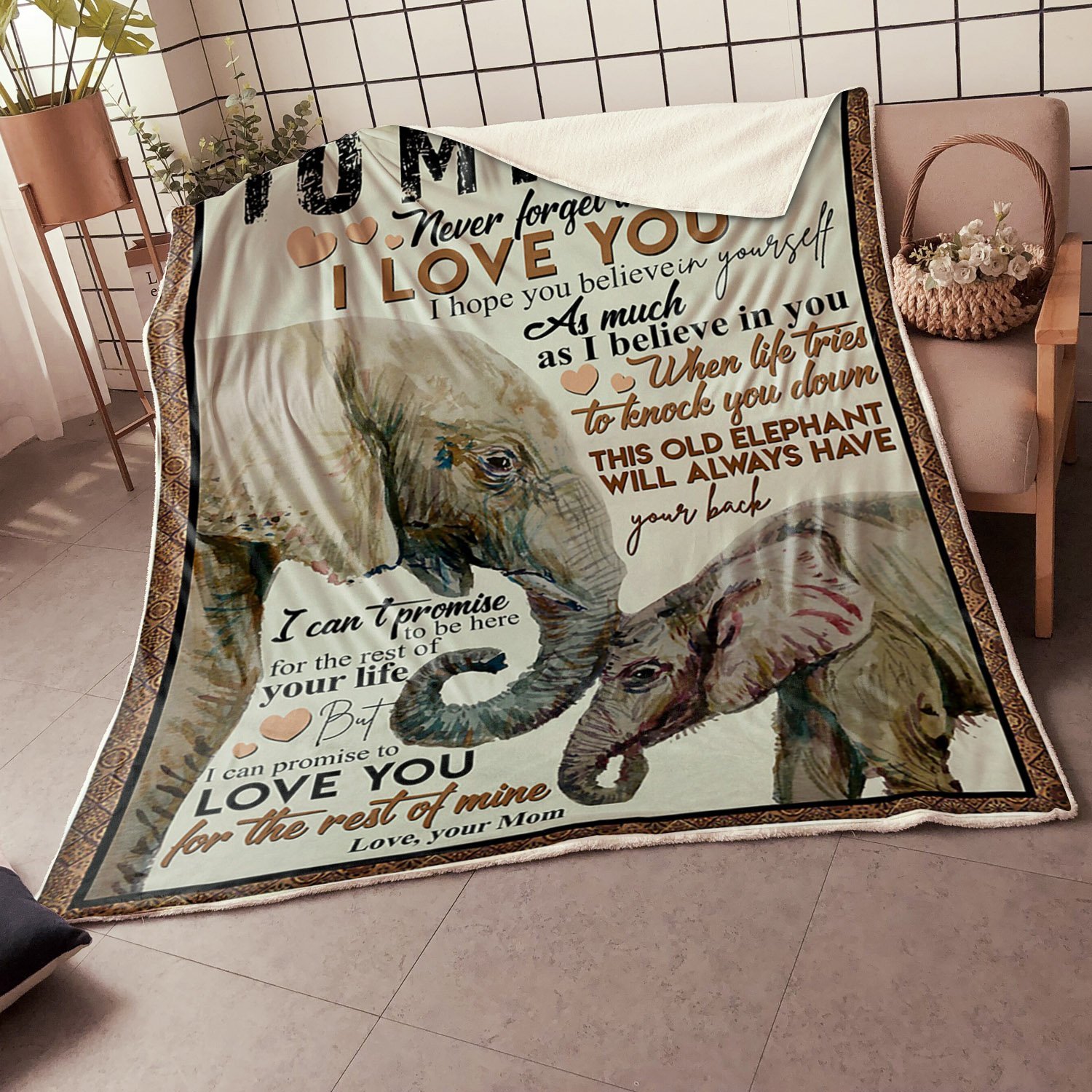 My Son Elephant Believe In Yourself Gift From Mom Fleece Blanket – Quilt Blanket