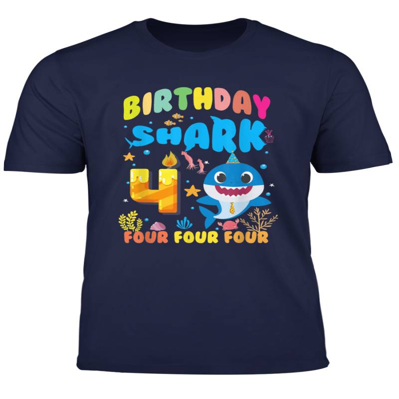 4Th Birthday Boy Shark Gift Birthday Party Gifts For Kids T Shirt