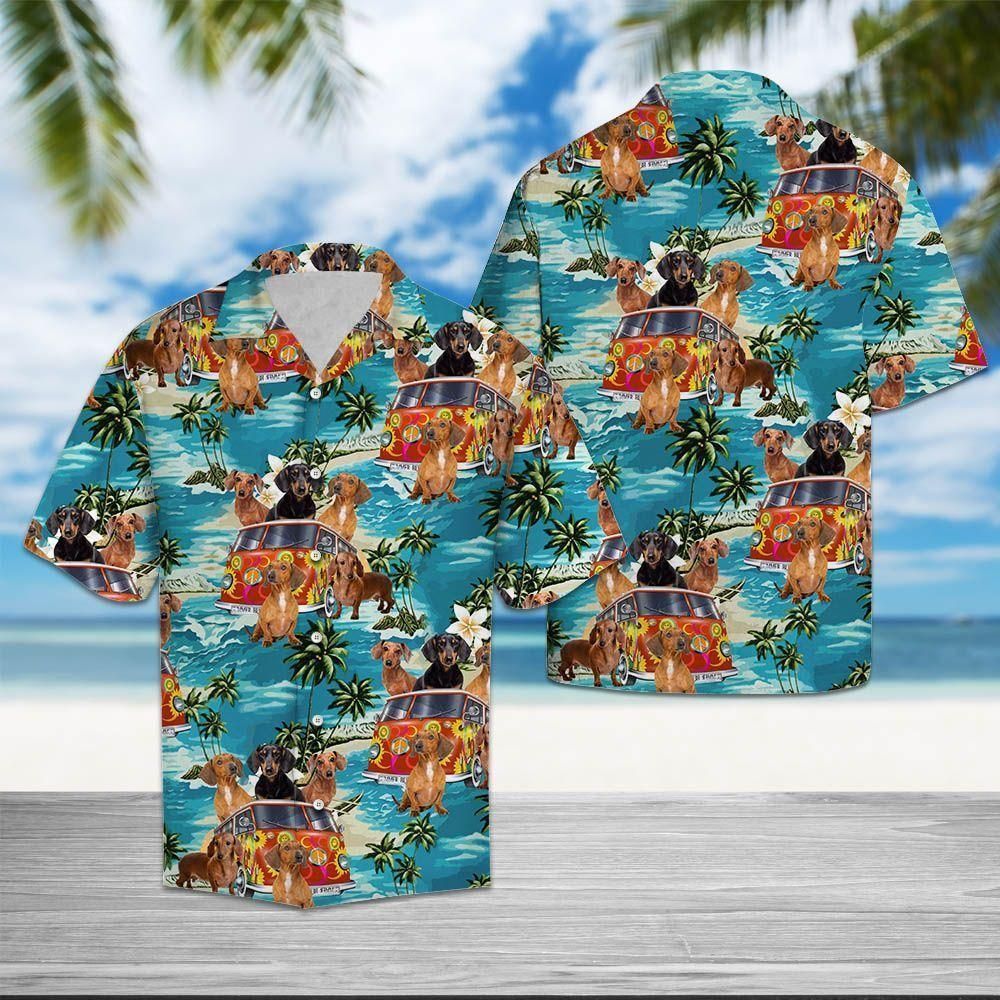 Check Out This Awesome Dachshund Dog Funny Summer Vibe Tropical Hawaii Aloha Shirts Ha72532