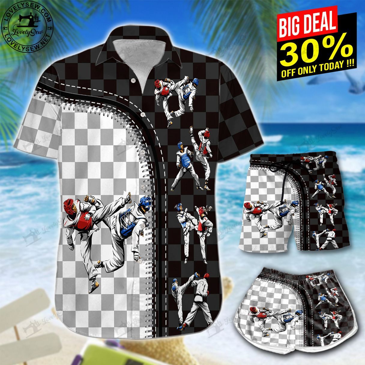 Taekwondo Hawaiian Shirt Shorts Ha55878