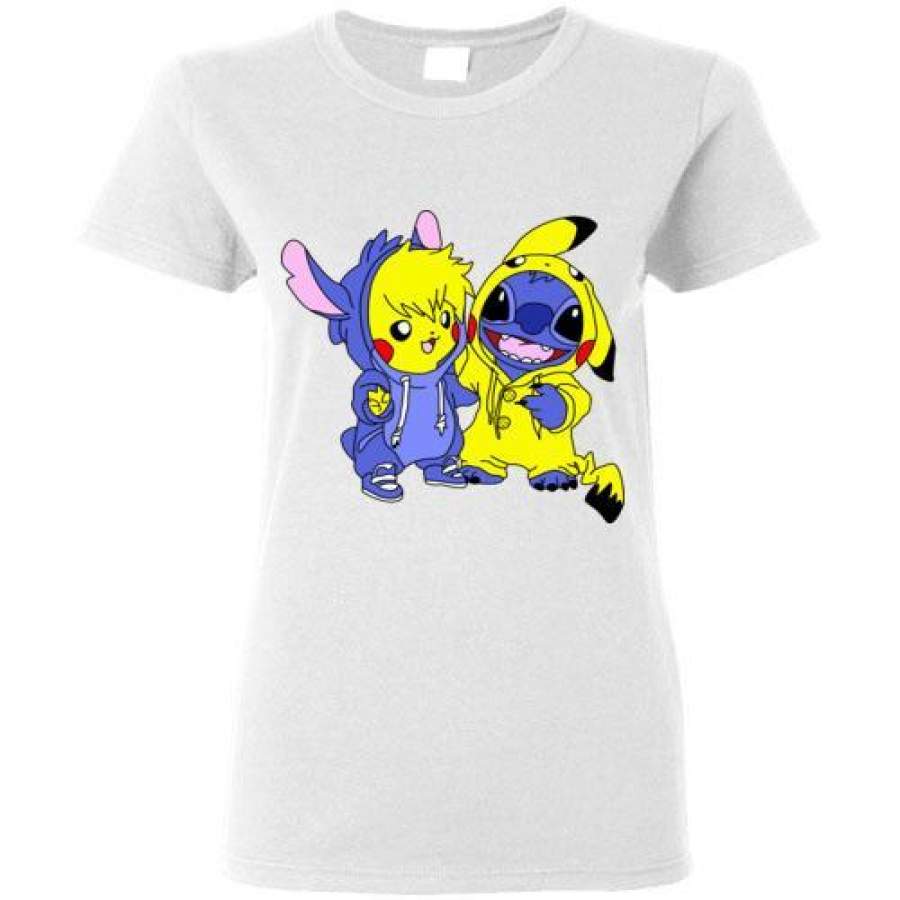 Stitch & Pikachu For Women Men/Women 3D All-Over Print Tshirt