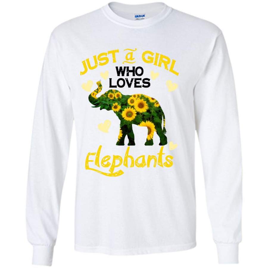 Just A Girl Who Loves Elephants (w) – Gildan Long Sleeve Shirt