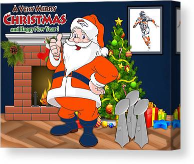 Denver Broncos Santa Claus 2 Joe Hamilton Canvas Print