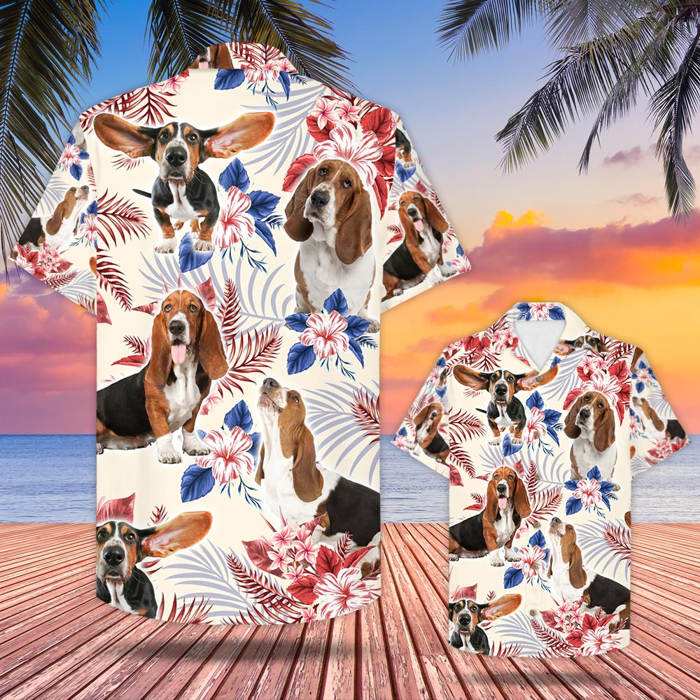 Basset Hound Usa Flag Hawaii Hawaii Aloha Shirt For Dog Lover Ha99330