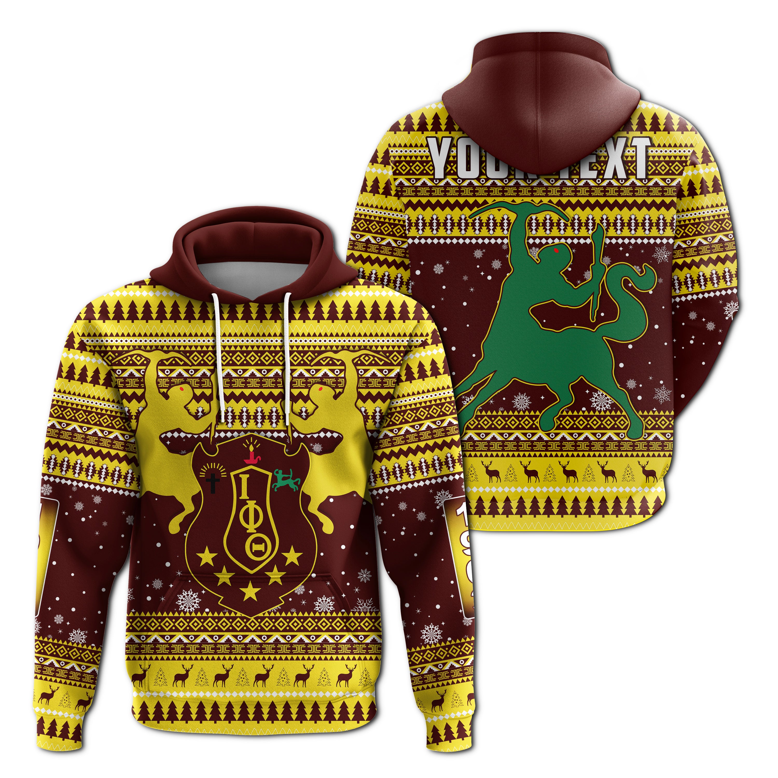 (Custom Personalised) Iota Phi Theta Christmas Hoodie African Pattern Lt13