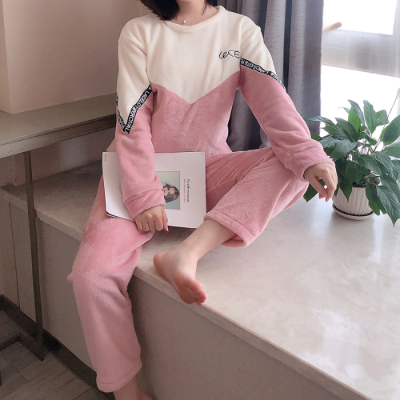 Autumn Winter Warm Flannel Women Pyjamas Sets Thick Coral Velvet Long Sleeve Sleepwear Cute Flannel Pajamas Set Home Cloth Girl alx