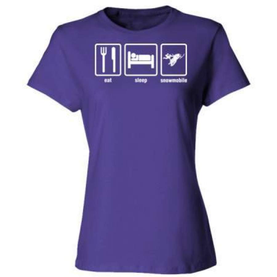 AGR Eat Sleep Snowmobile – Ladies’ Cotton T-Shirt