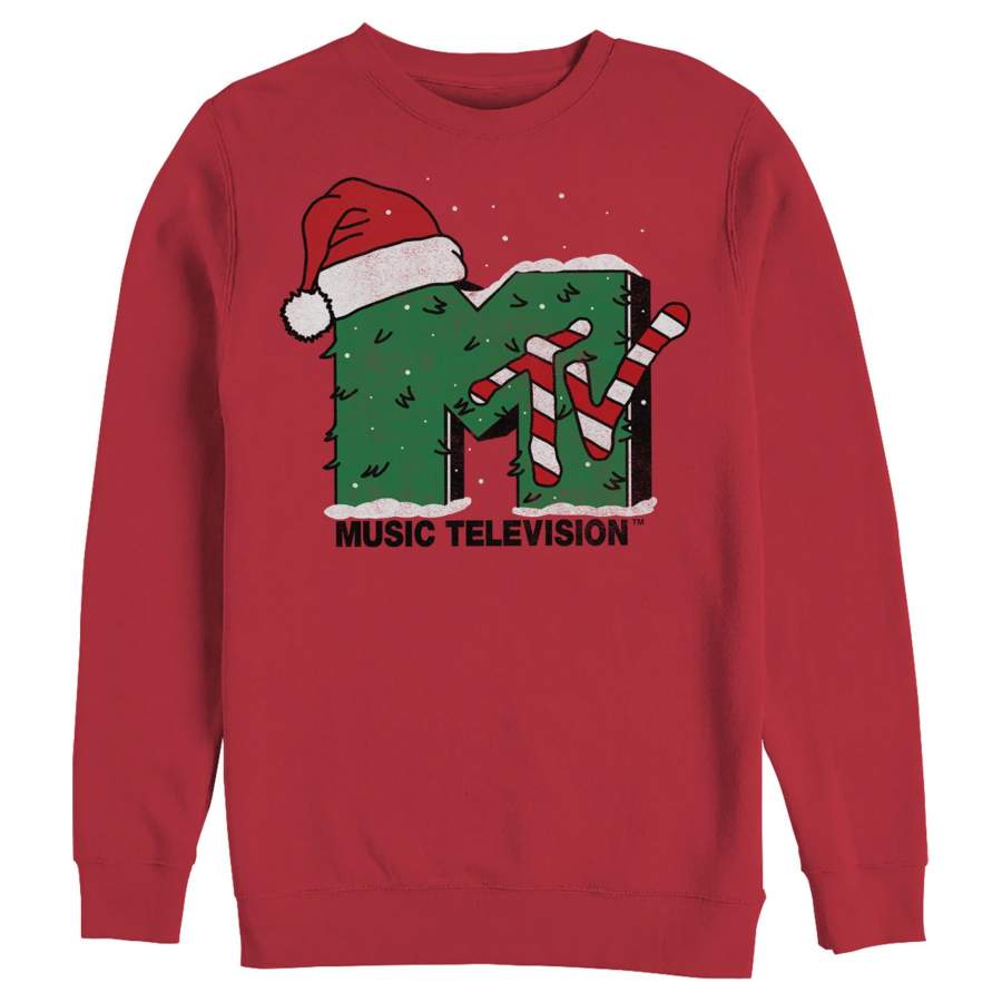 MTV Men’s Christmas Monster Logo  Sweatshirt