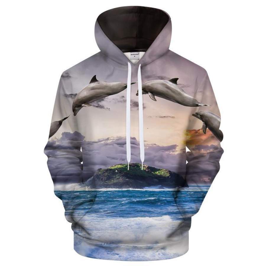 Dolphin Sunset 3D Sweatshirt Men/Women All-Over Print 3D Hoodie