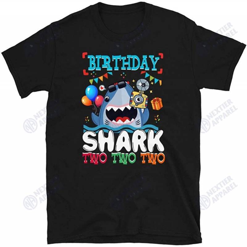 2nd Birthday Shark Matching Party Kids Gift Unisex T-shirt