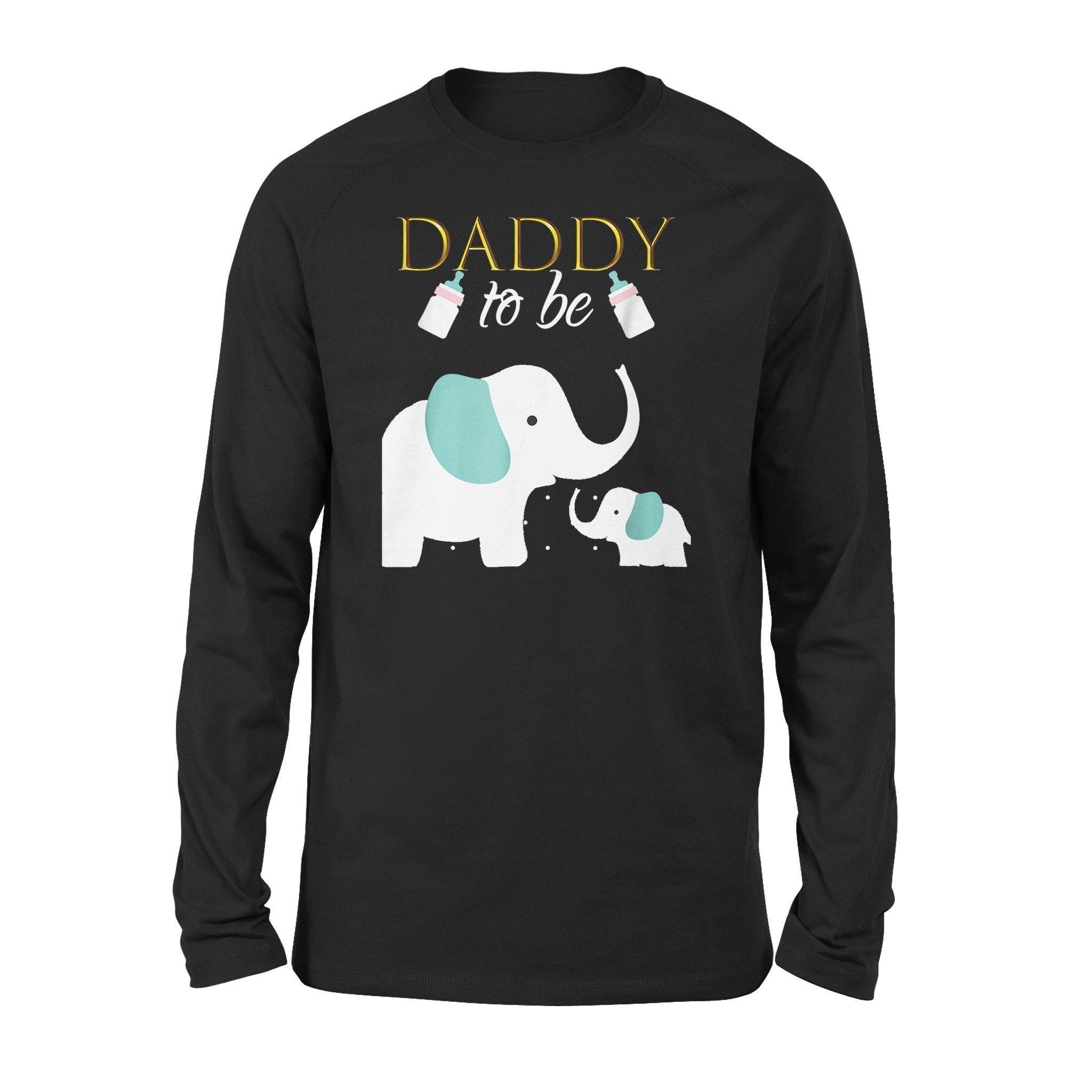 Father’s Day Black Mens Dad To Be Elephant Baby Shirts – Standard Long Sleeve