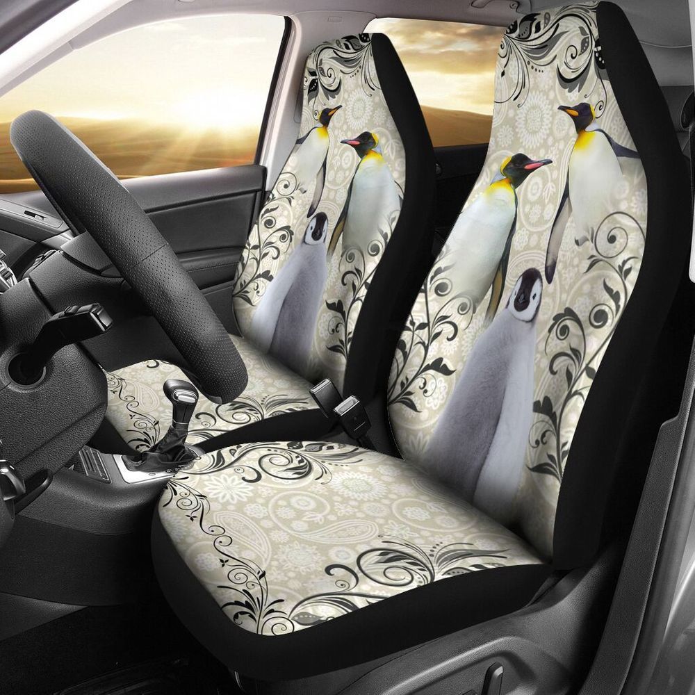 Fun Car Decor Penguin Smile Pattern Seat Cover