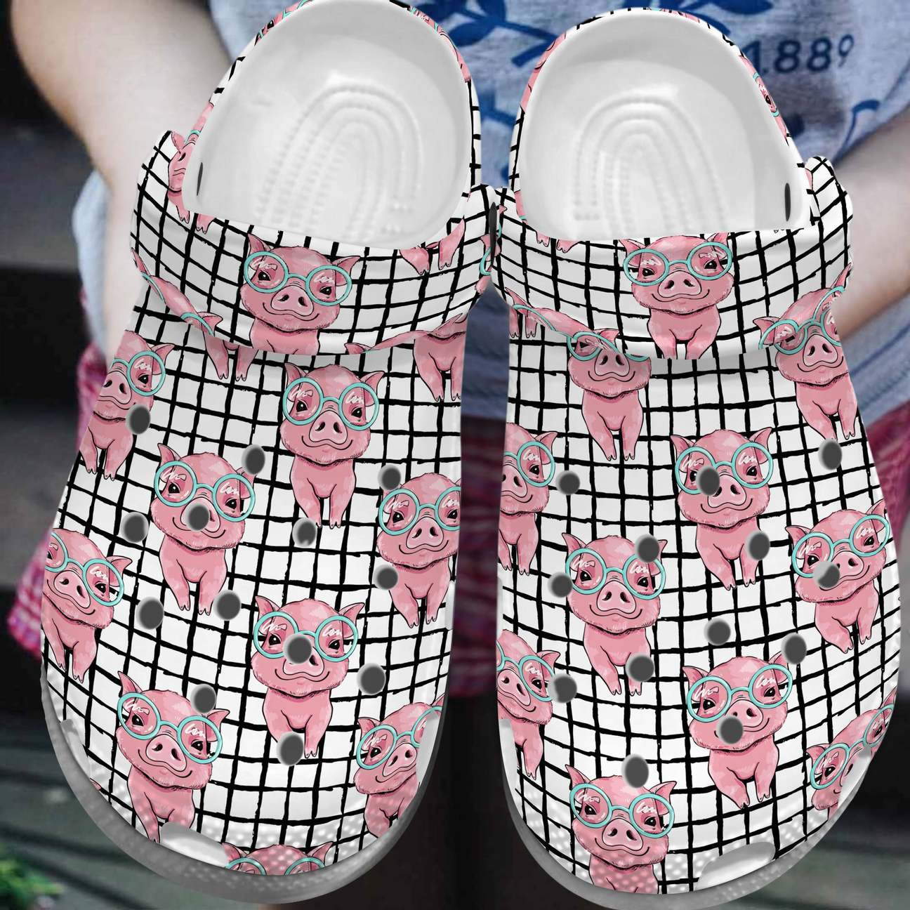 Pig Personalized Clog, Custom Name, Text, Color, Number Fashion Style For Women, Men, Kid, Print 3D Love Pigs Look At You