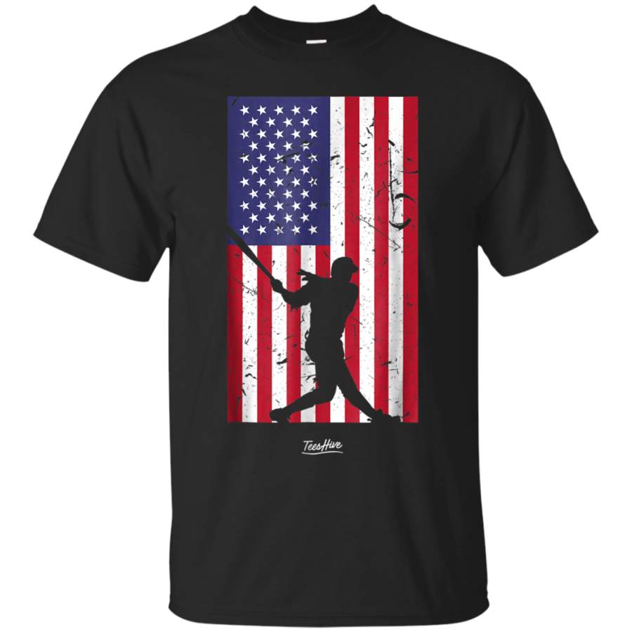 AGR American Flag Baseball Love Distressed Baseball Player Shirt