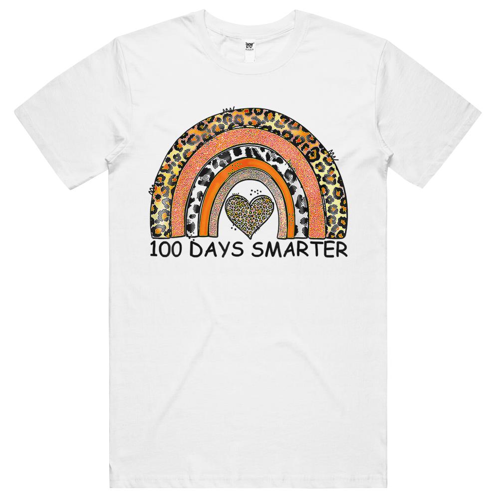 100 Days Smarter Rainbow Leopard 100Th Day Of School Teacher T Shirts