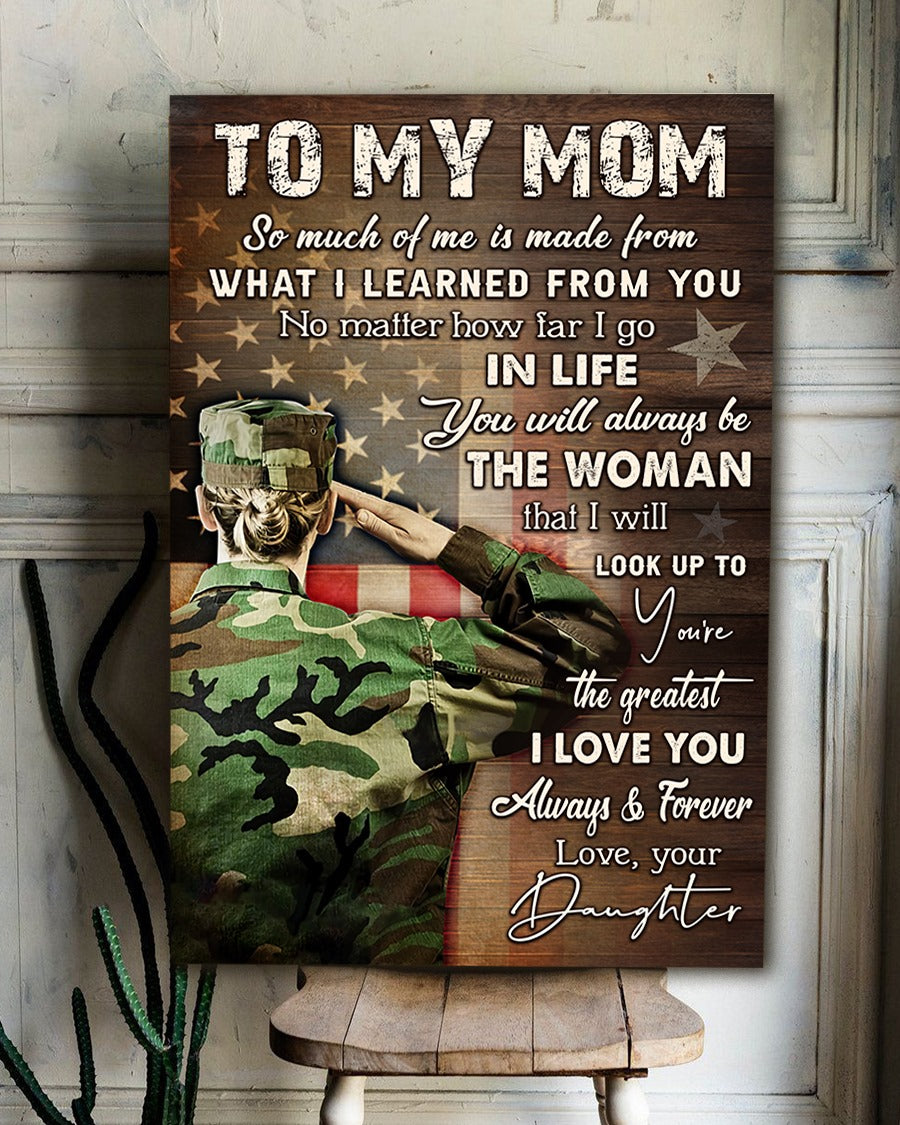 To My Mom I Love You Always And Forever Portrait Canvas, Mother’s Day Greetings, Mother’s Day Gift From Daughter To Mom, Warm Home Decor Wall Art Visual Art