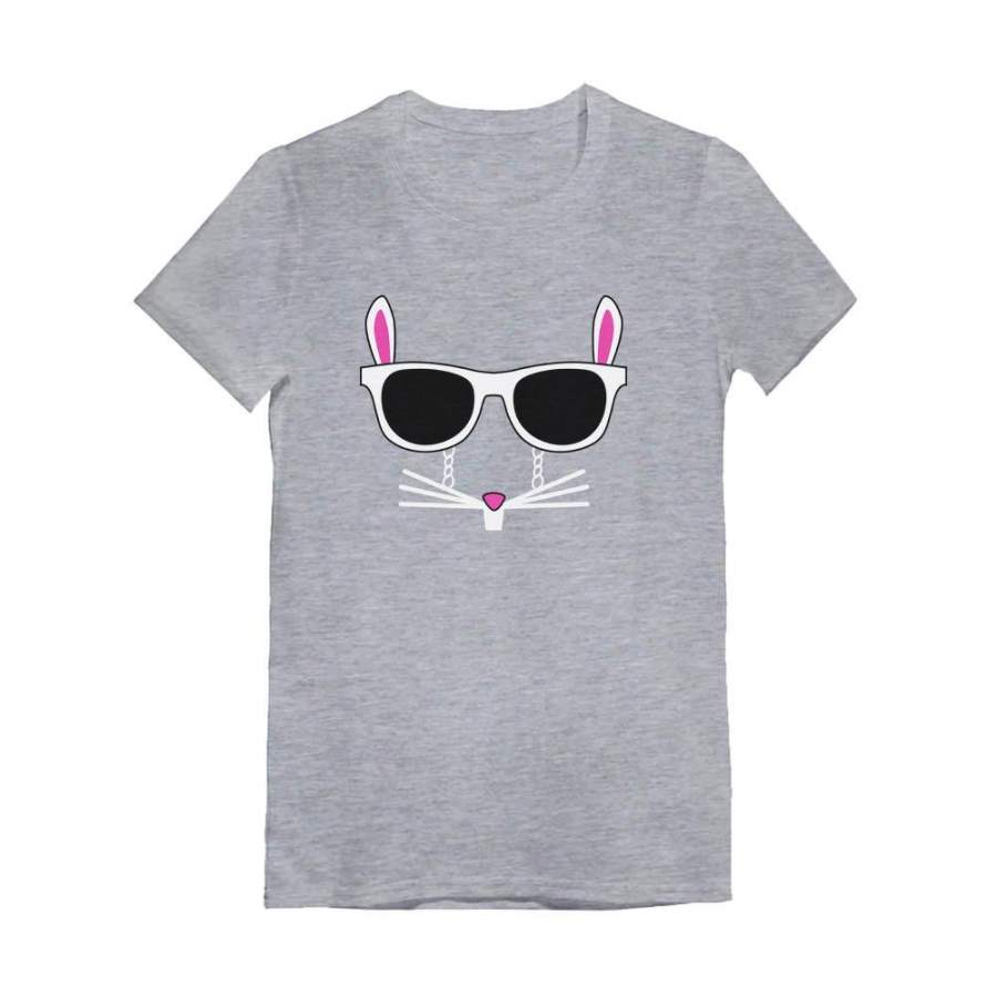 Easter Bunny – Cool Glasses Rabbit Face Toddler Kids Girls’ Fitted T-Shirt