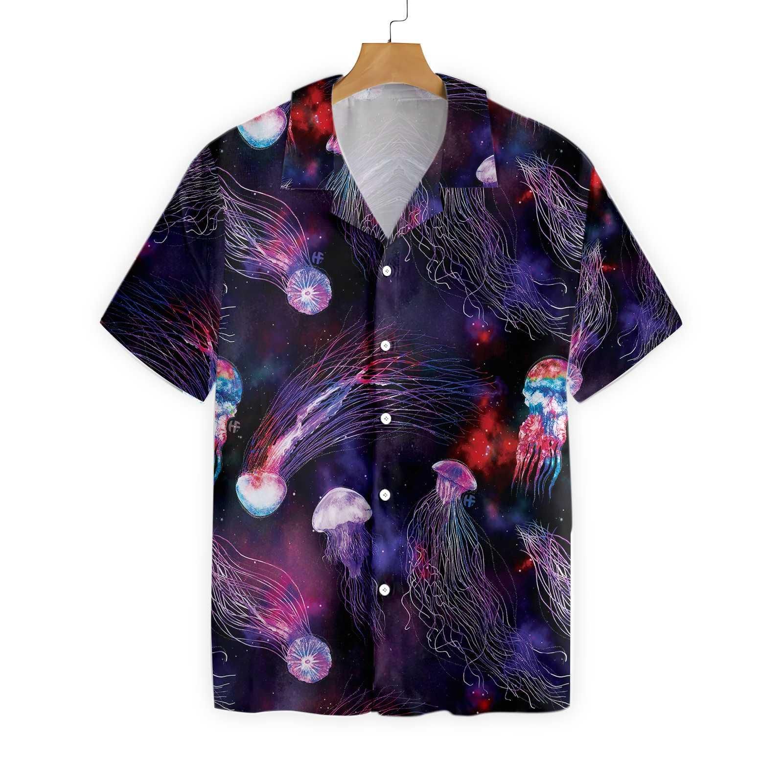 Bright Night Galaxy With Jellyfishes Hawaii Shirt Ha33603