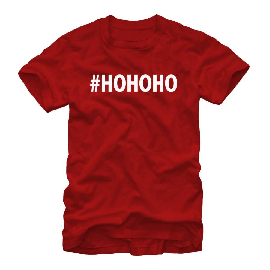 Lost Gods Men’s Christmas Hashtag Ho Ho Ho  T Shirt Red