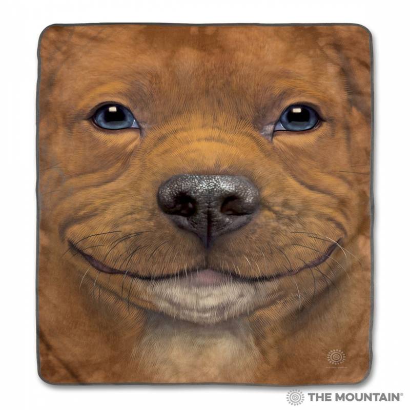 Big Face Pitbull Puppy CLA1712735F Sherpa Fleece Blanket