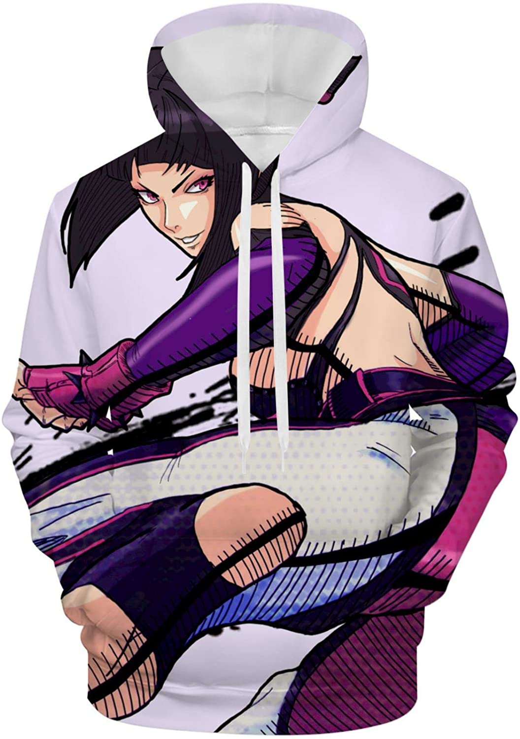 Street Fighter Hoodie – Juri 3D Print Pullover with Pockets