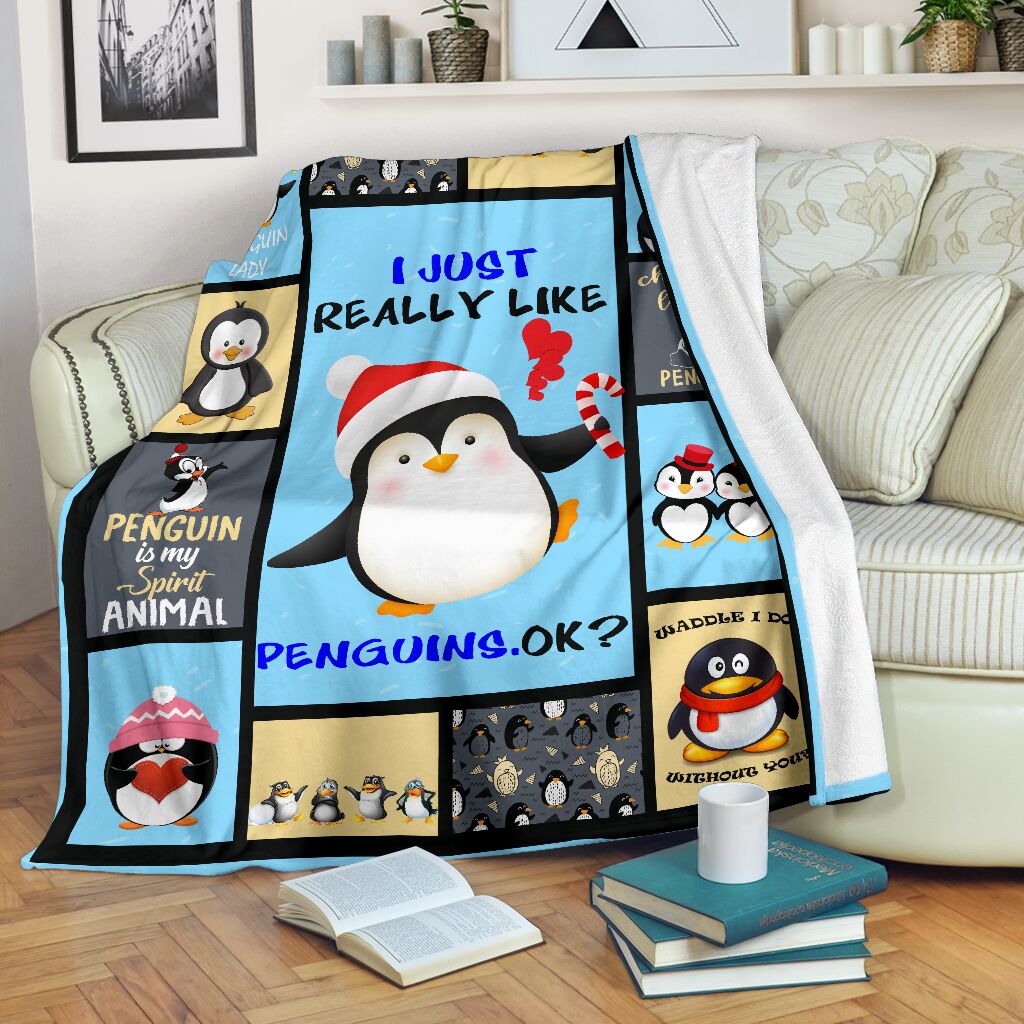 I Just Really Like Penguins Fleece Blanket – Quilt Blanket