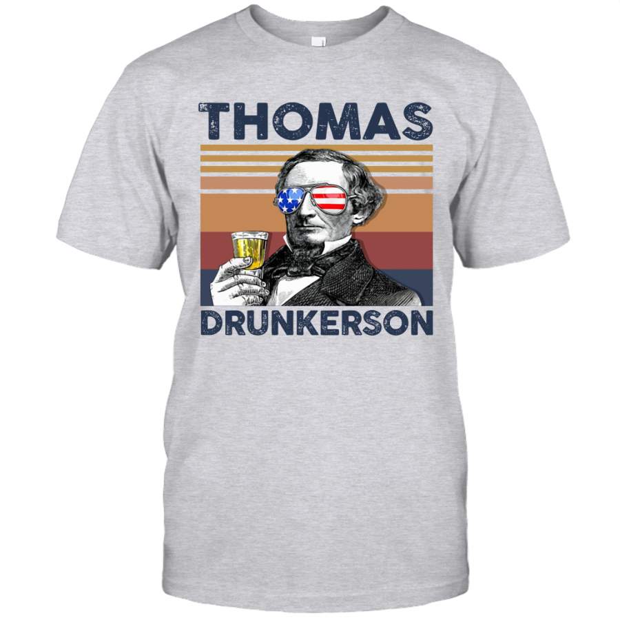 Thomas Drunkerson US Drinking 4th Of July Vintage Shirt Independence Day American T-Shirt