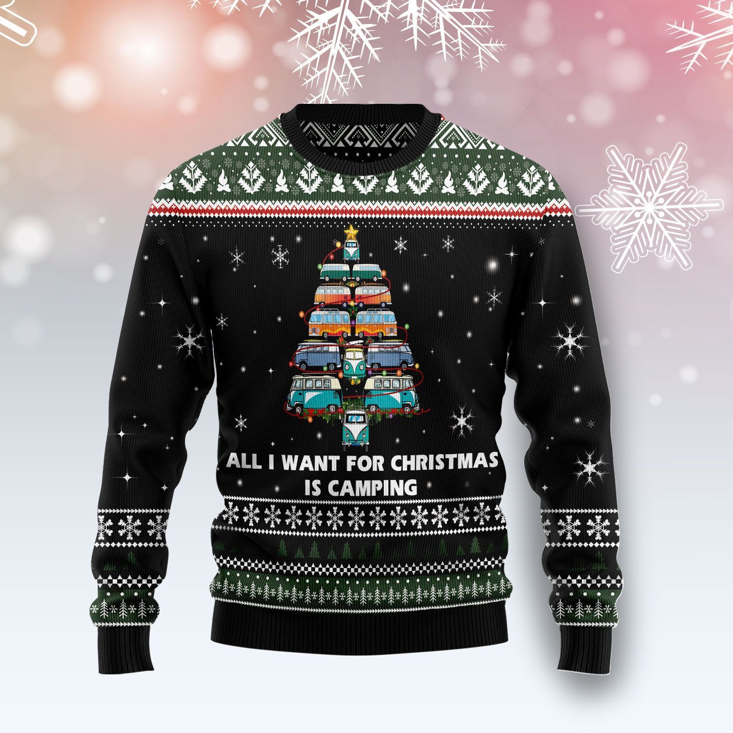 All I Want For Christmas Is Camping Ugly Christmas Sweater | For Men & Women | Adult | Us5263