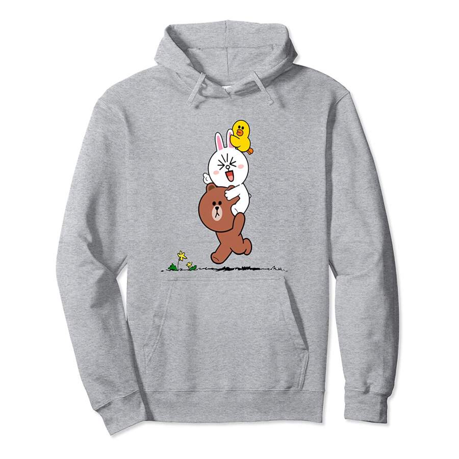 Cute Brown Bear Cony Bunny Rabbit Sally Duck Lovers Running Pullover Hoodie Unisex 3D All Over Print