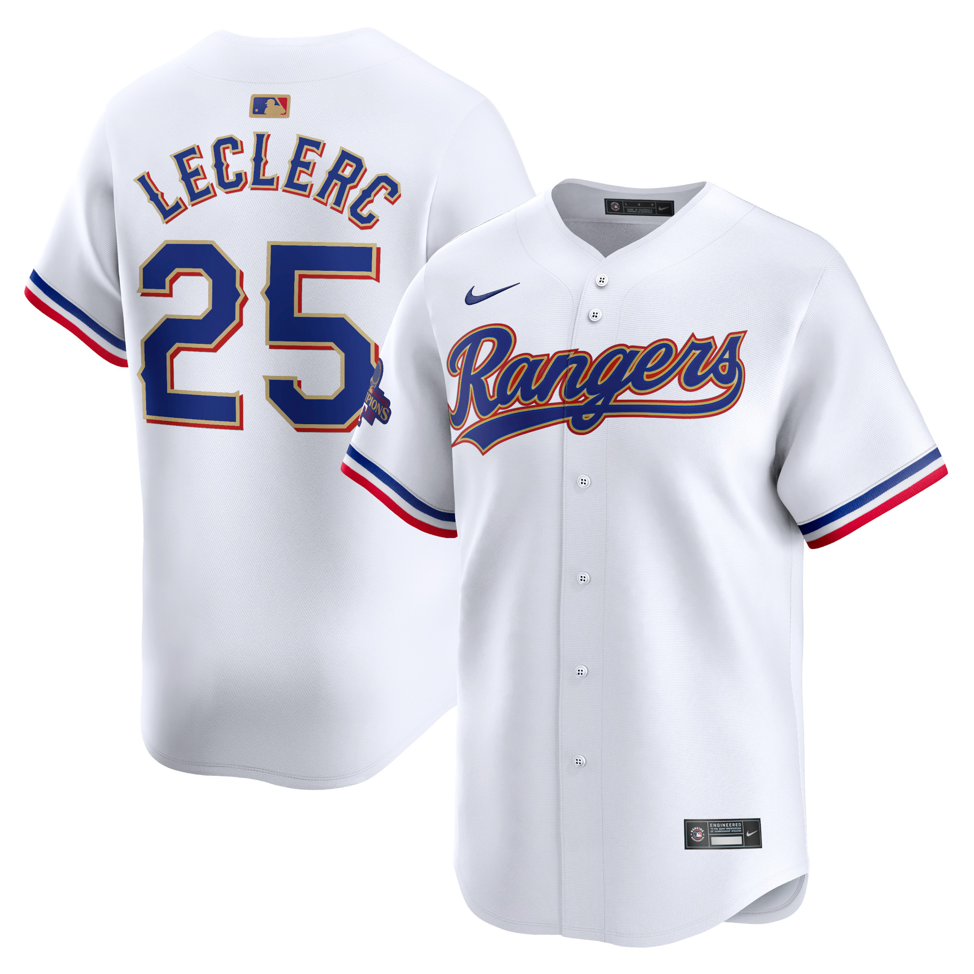 Jose Leclerc Texas Rangers 2024 Gold Collection Limited Player Jersey  White