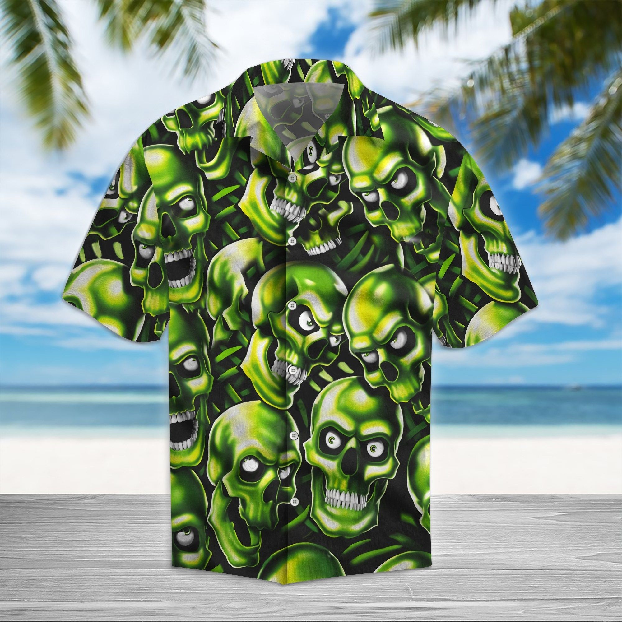 Get Here Blue Skull Hawaii Shirt Ha30381